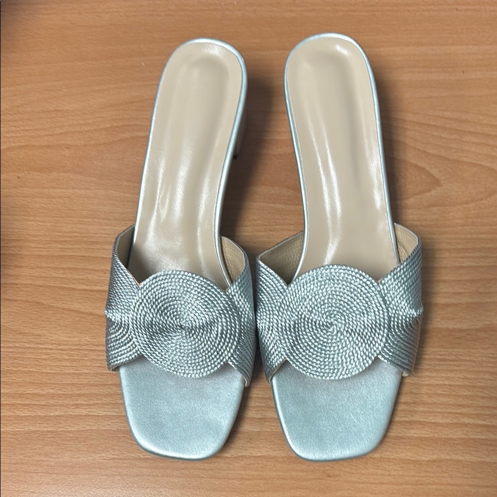 Silver Heels with Intricate Design